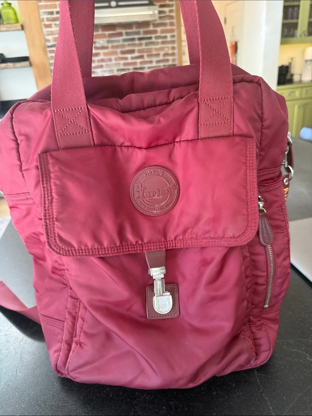 Dr. Martens Burgundy Nylon Backpack Tote